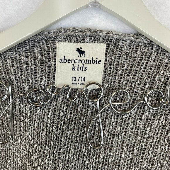 Abercrombie Kids Hood D Cardigan Heather Grey Size 13/14 RN 75654 - Picture 3 of 6